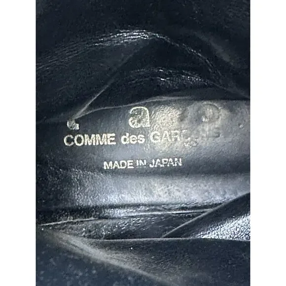 COMME des GARCONS TAO Black Distressed Leather Pull On Boots Marked XS